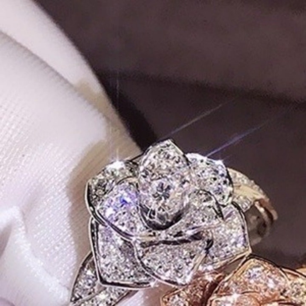 SOLD. & SS925 RHINESTONE DIAMOND ROSE - Picture 2 of 5